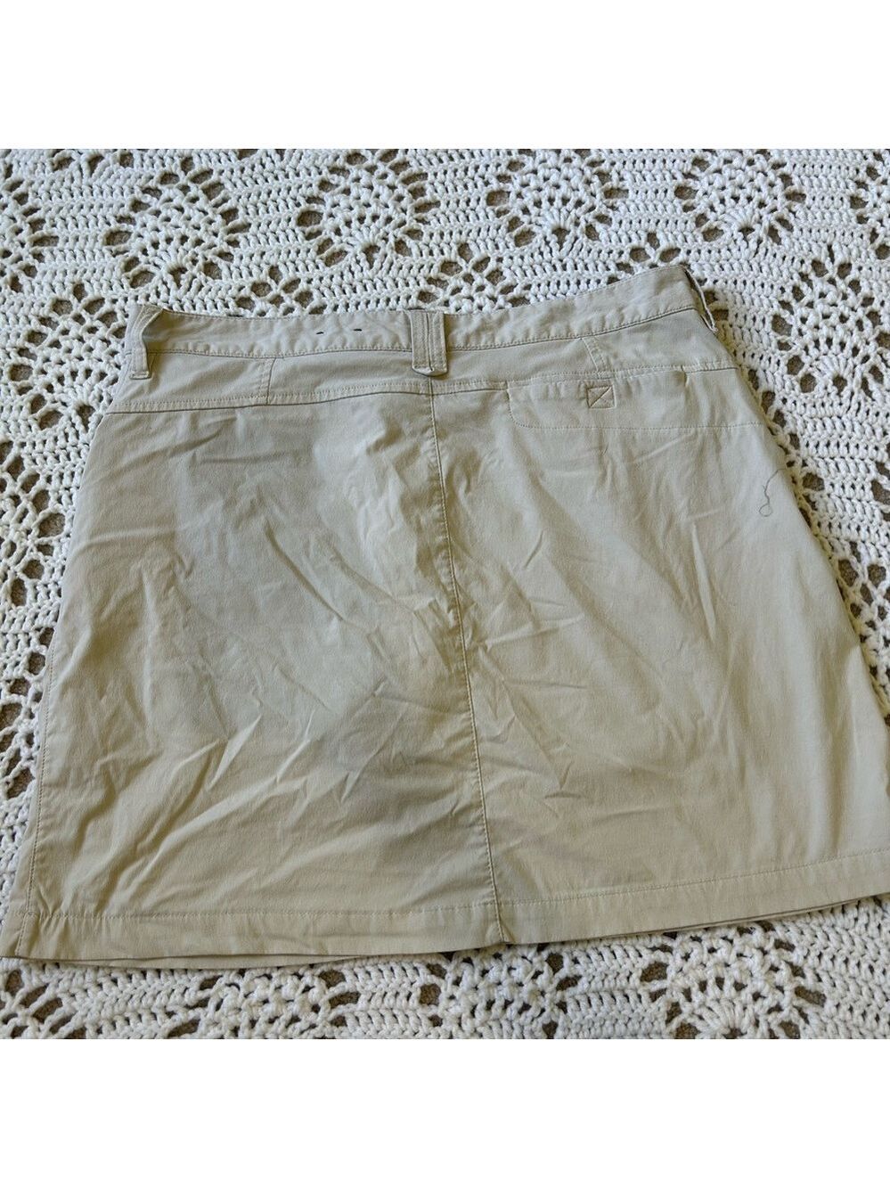 Eddie Bauer Womens Adventure Skort Lined Skirt Shorts Tan Size 10 Golf Vacation - Picture 11 of 13